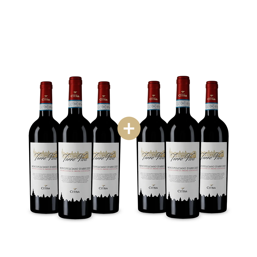 3+3 fľaše Torre Viva Montepulciano d'Abruzzo 2024 – Gold
