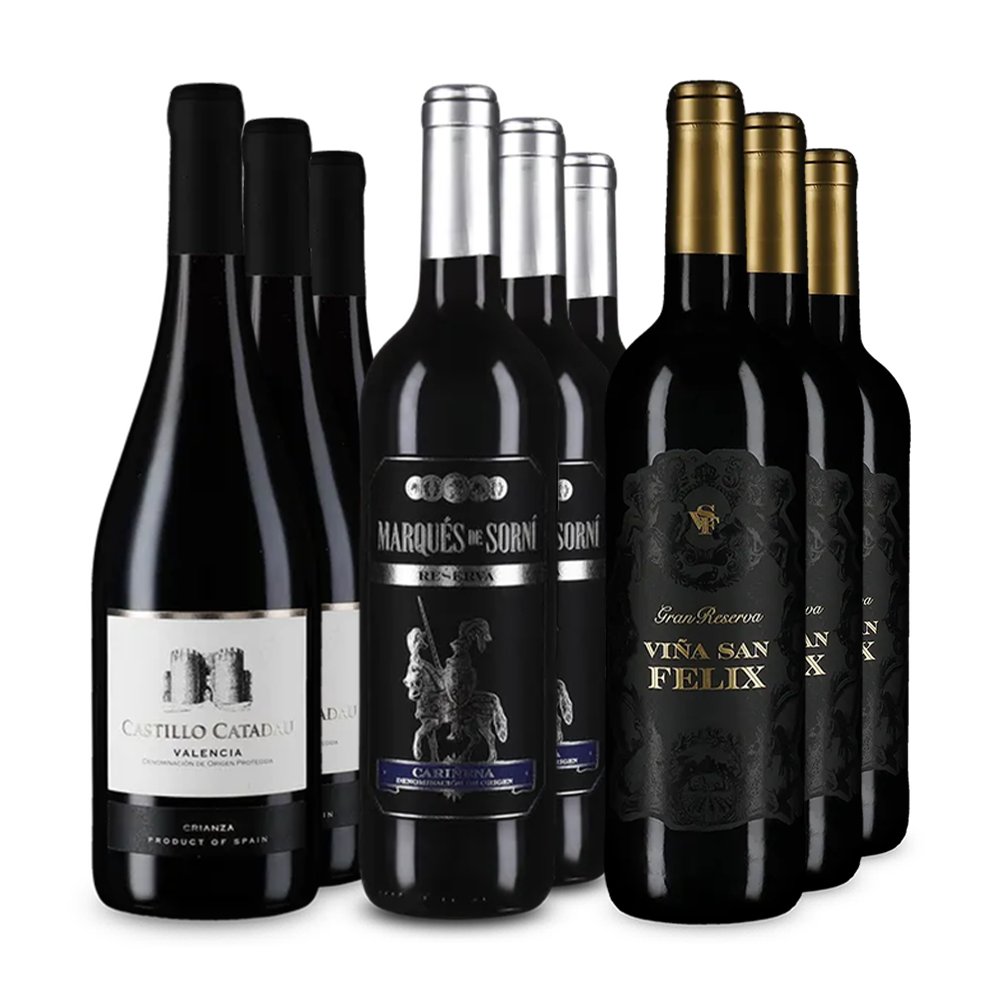 Vyzreté španielske vína v balení 3x3 – Gold
