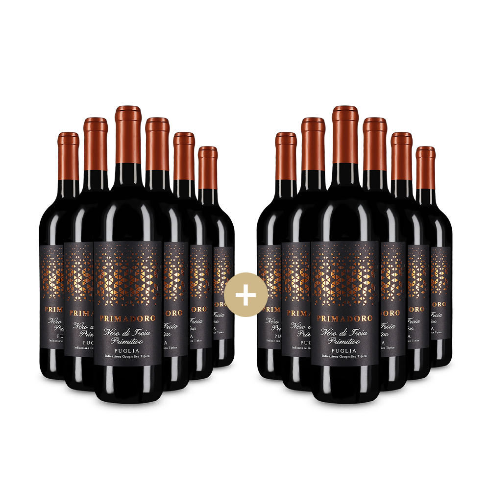 6+6 fliaš Primadoro Nero di Troia Primitivo 2024 – Gold