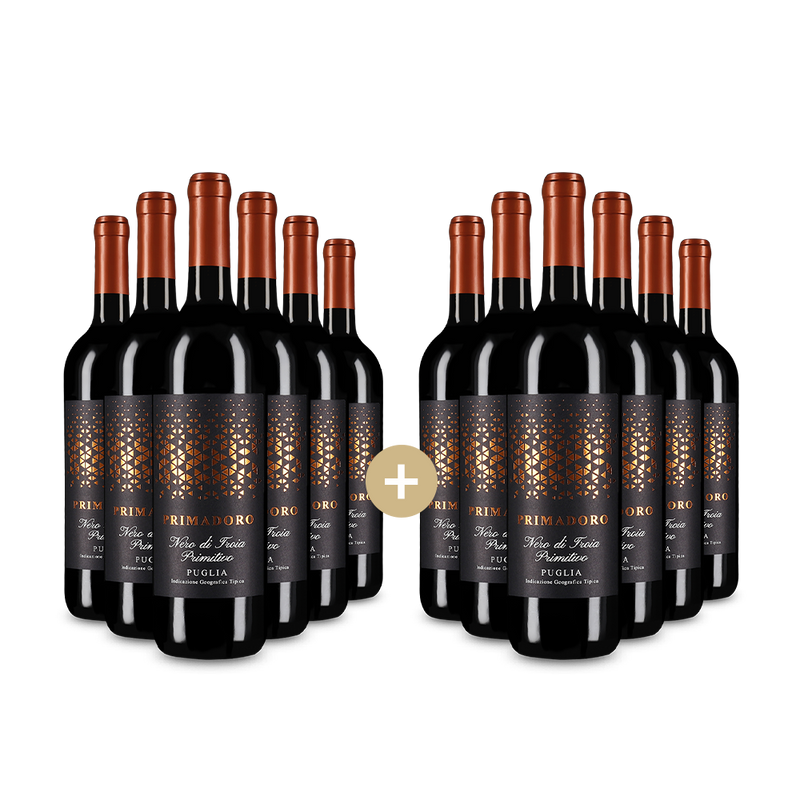 6+6 fliaš Primadoro Nero di Troia Primitivo 2024 – Gold