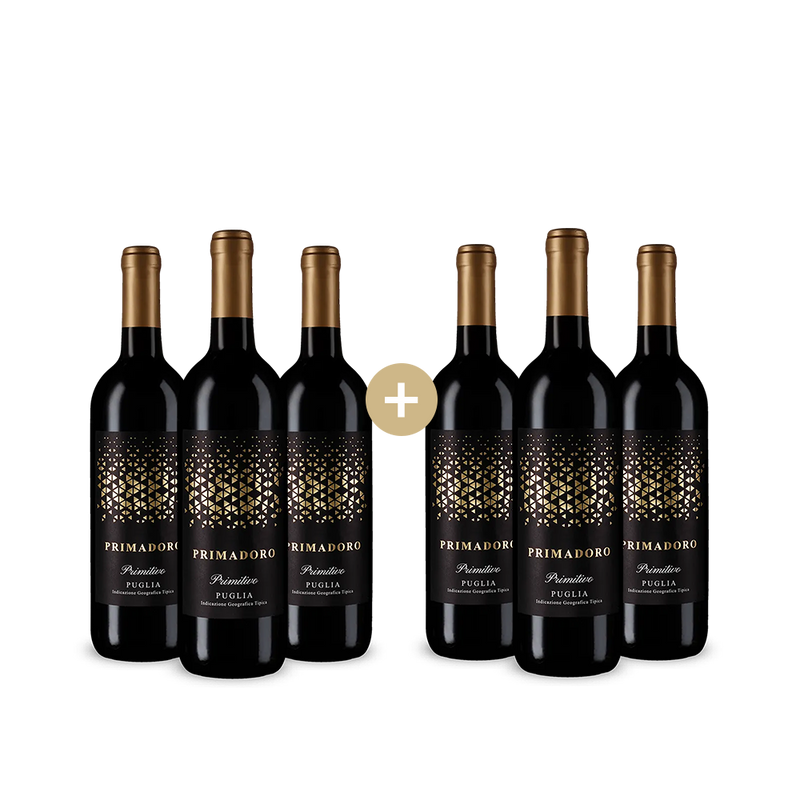 3+3 fľaše Primadoro Primitivo 2024 – Gold