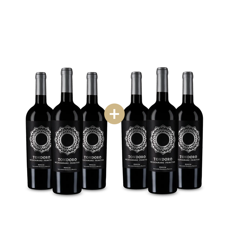 3+3 fľaše Tondoro Negroamaro Primitivo 2023 – Gold