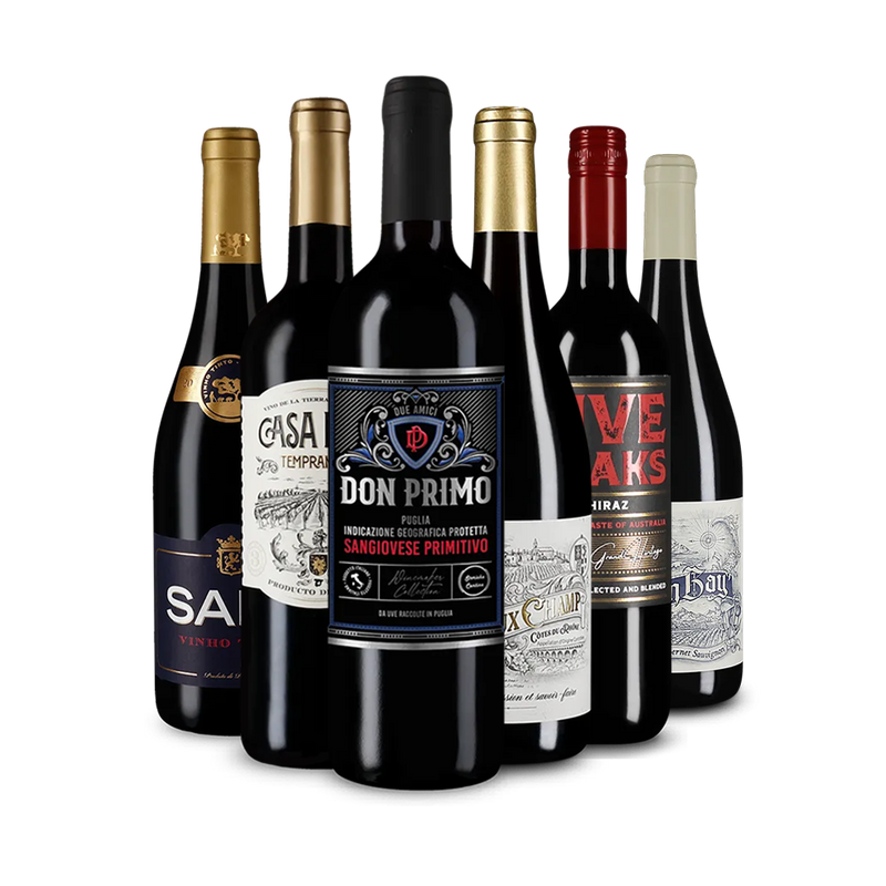 Červené vína roku 2025 v degustačnom balení po 6 kusoch