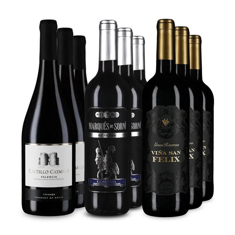 Vyzreté španielske vína v balení 3x3 – Gold