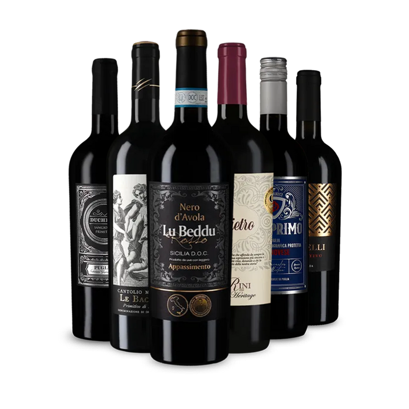 Talianske červené vína v balení po 6 kusoch – Gold