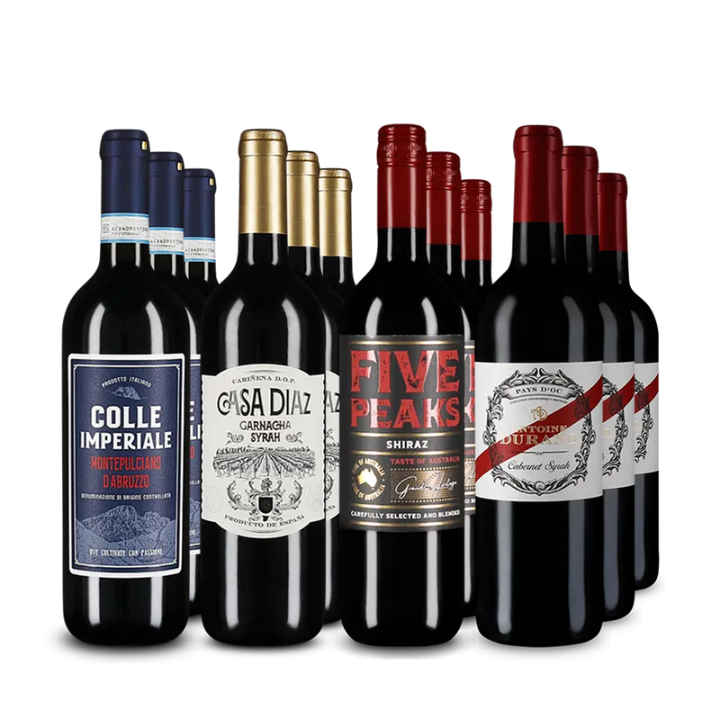 Červené víno XXL: Medzinárodné hviezdy v balení 4x3 – Gold