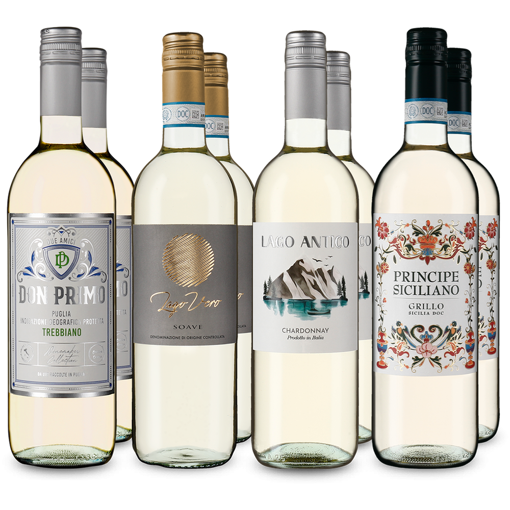 Lahodné biele vína z Talianska v balení 4x2