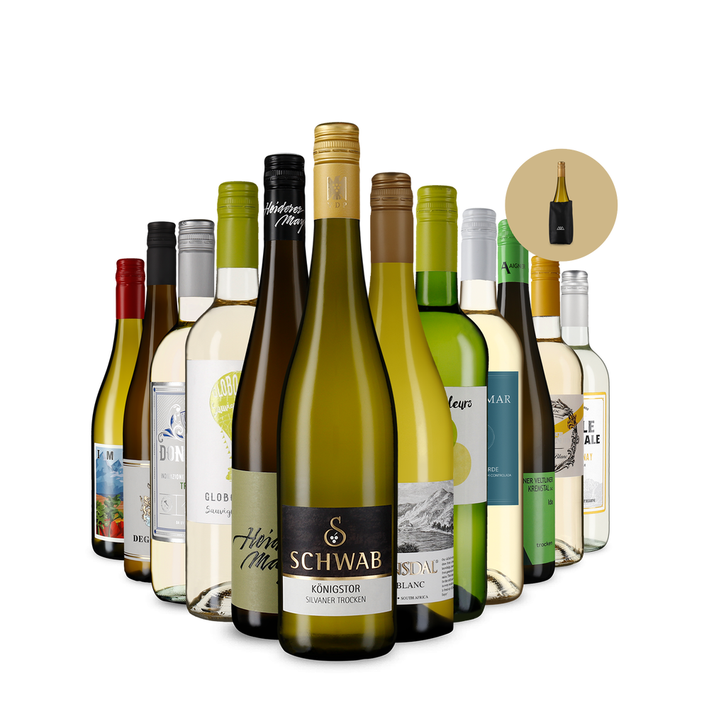 Obľúbené biele vína pre špargľovú sezónu v balení po 12 fľašiach + chladiaci obal – Gold