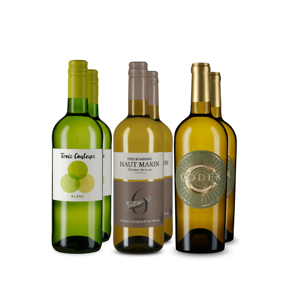 Francúzske biele vína v balení 3x2 – Gold