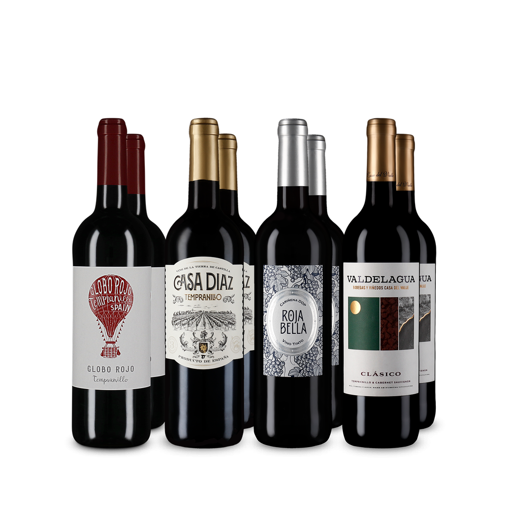 Ideálne k zelenej špargli: španielske červené víno v balení 4x2 – Gold