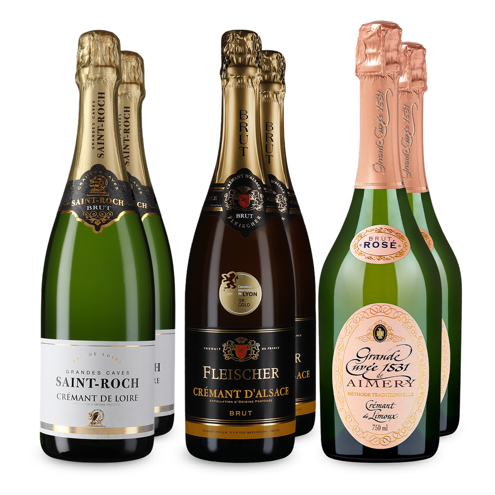 3x2 Crémant z francúzskych špičkových regiónov