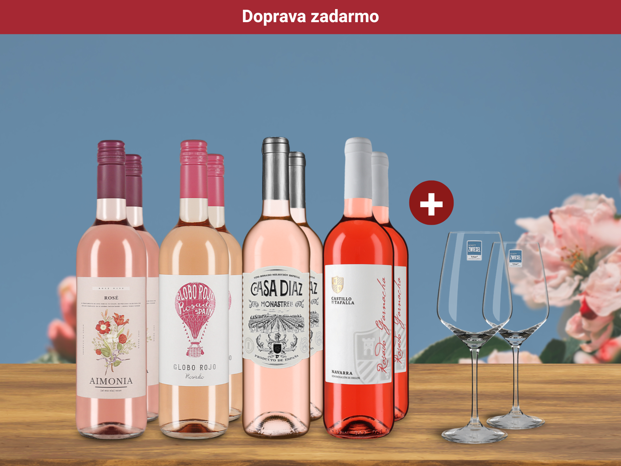 4x2 Tie najlepšia Rosada + 2 Schott Zwiesel poháre