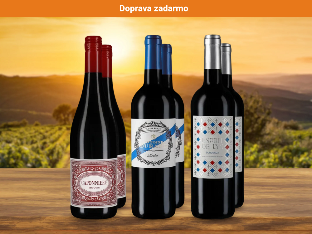 3x2 Francúzske klasické červené vína na spoznávanie